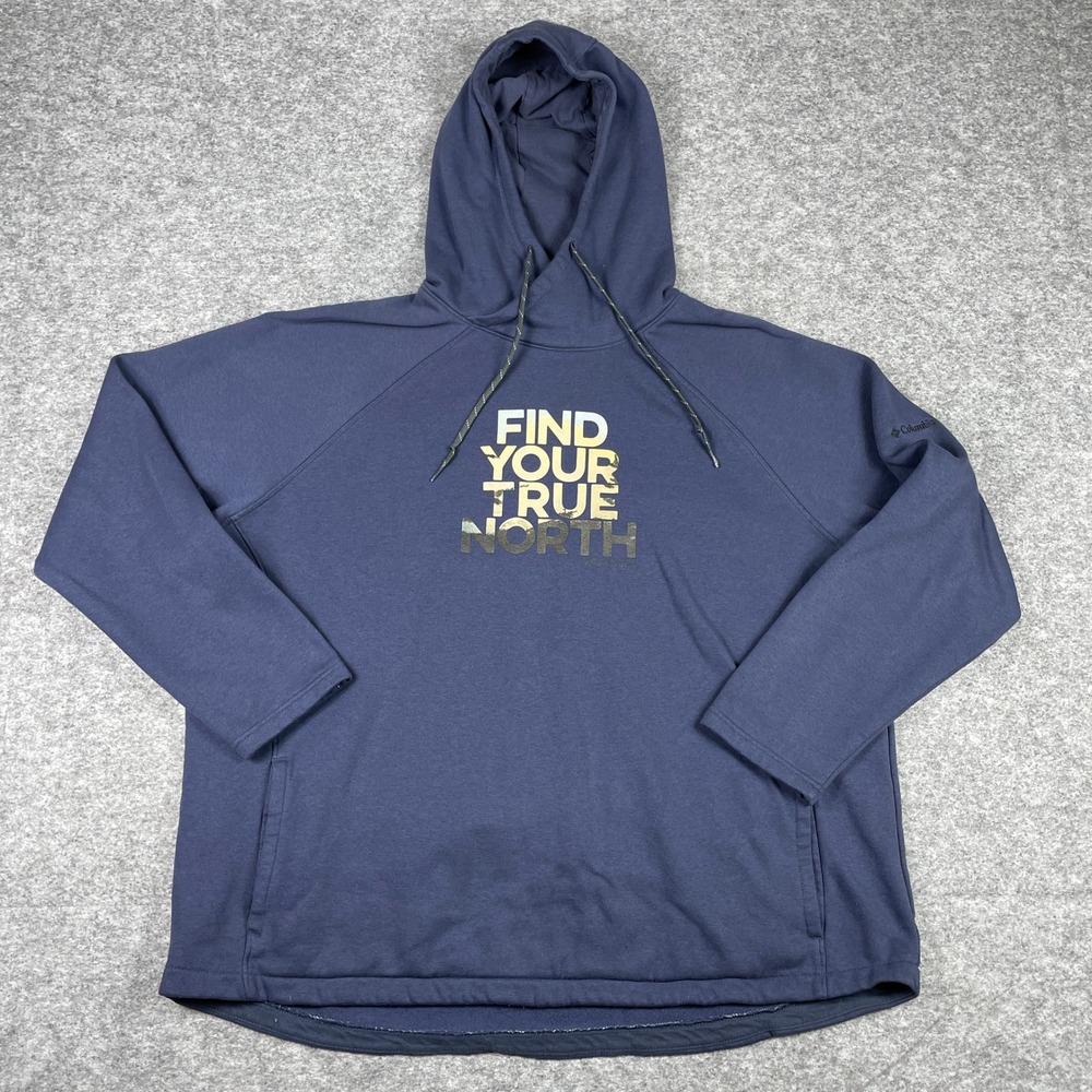 Columbia Hoodie Womens 2X Blue Find Your True North Raglan Fleece Pullover